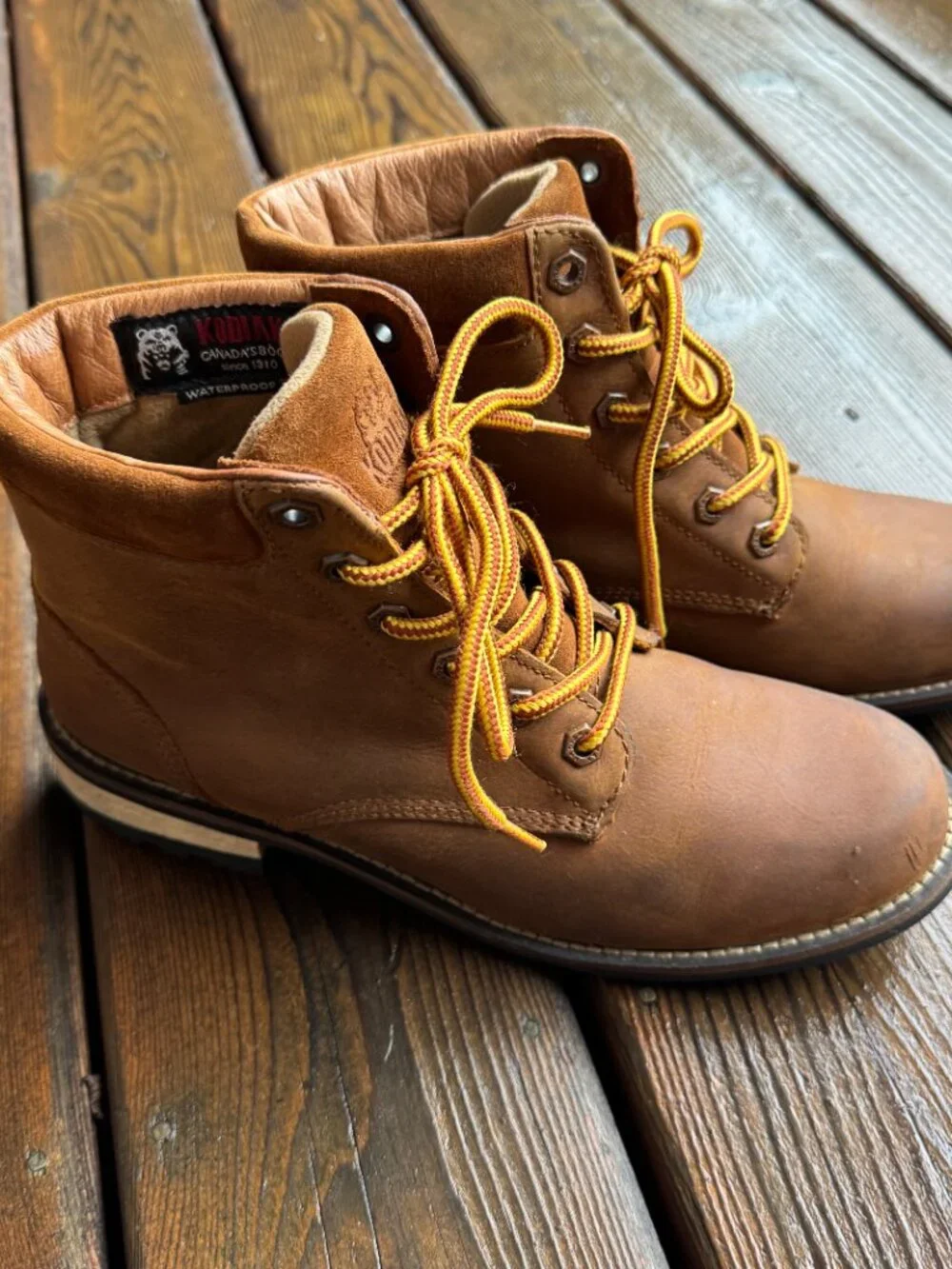 Kodiak Camel Color Waterproof Leather Lace Up Boots in Women's 9 - Picture 6 of 11